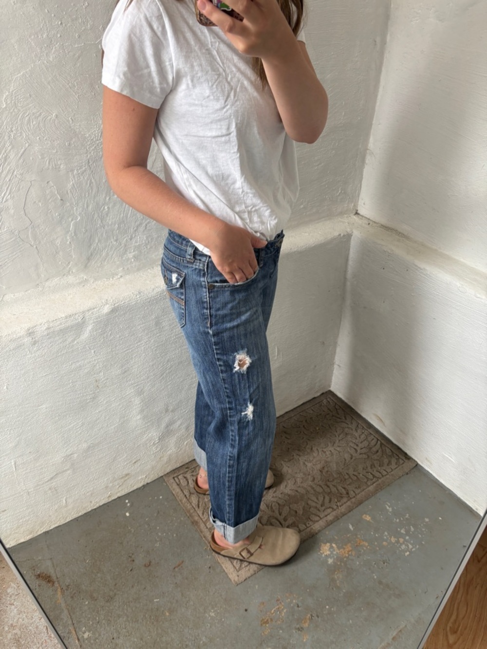Womans arizona jeans distressed relaxed boyfriend jeans - Picture 10 of 10